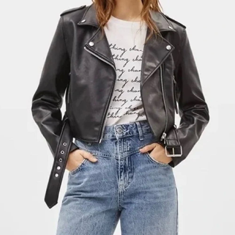 Bershka Black Leather Jacket